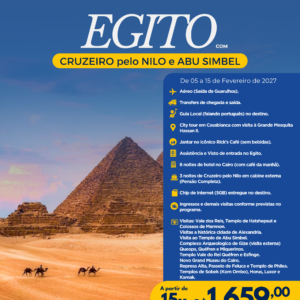 Pacote Completo para o Egito com Cruzeiro pelo Nilo Pacote Completo para o Egito com Cruzeiro pelo Nilo