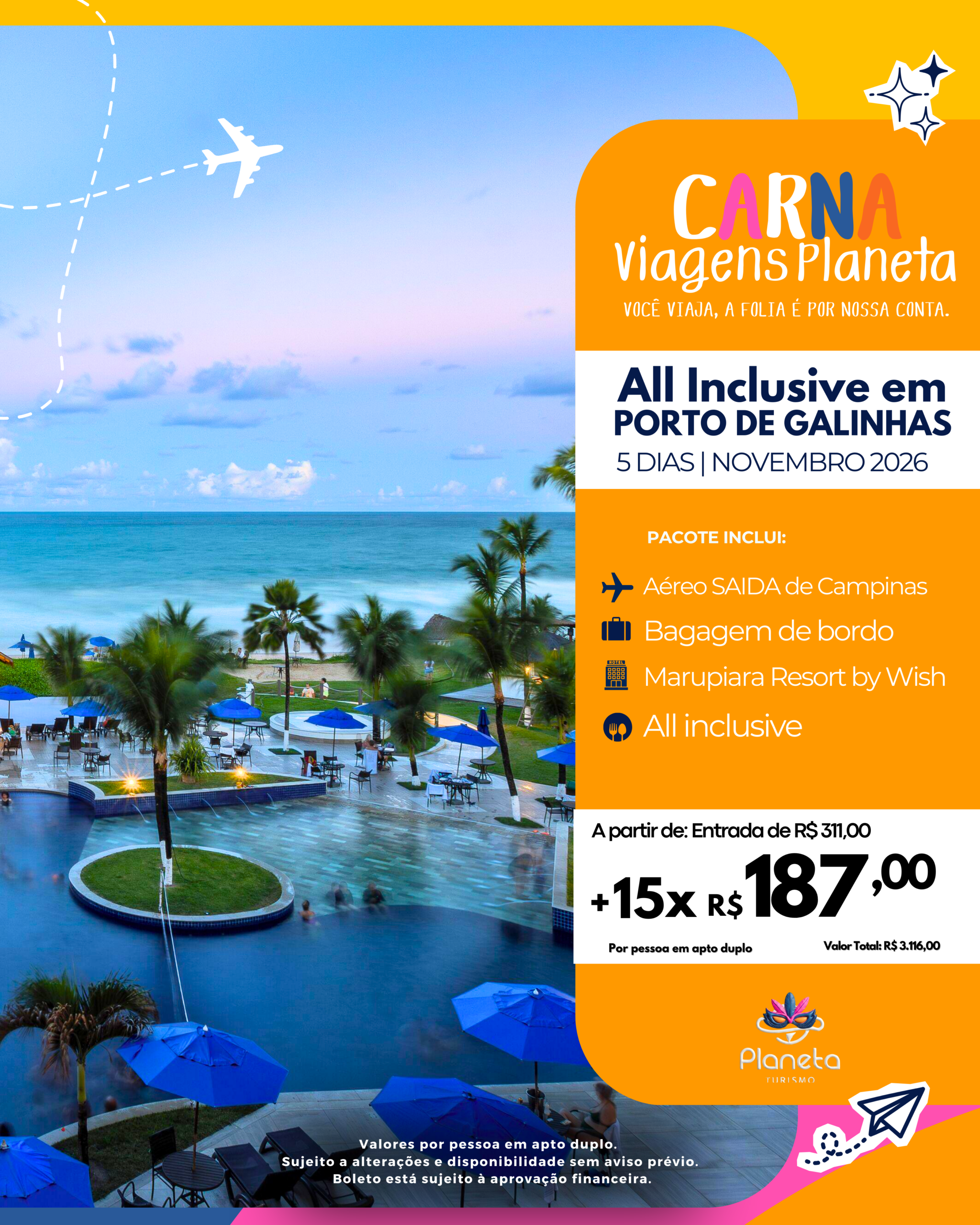 Pacote Tudo Incluso para Porto de Galinhas