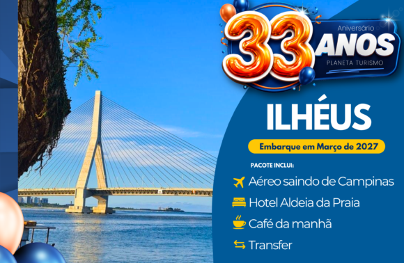 Pacote para Ilhéus com Café da Manhã em 2027