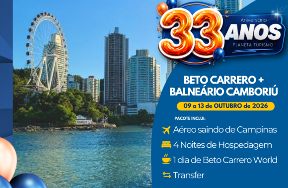 Pacote para Balneário Camboriú com Aéreo e Beto Carrero